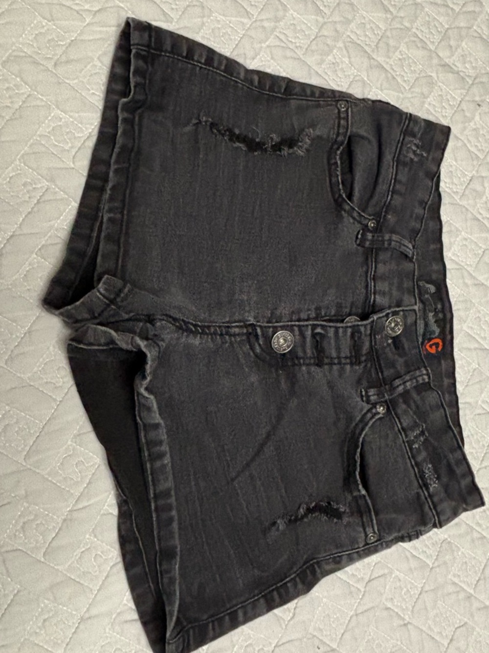G by Guess Black Distressed Denim Jean Shorts